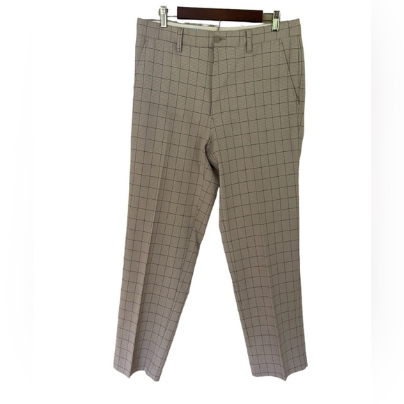 FootJoy Golf Pants Khaki Tan Plaid Comfort Performance Size 34Wx32L - Picture 1 of 9